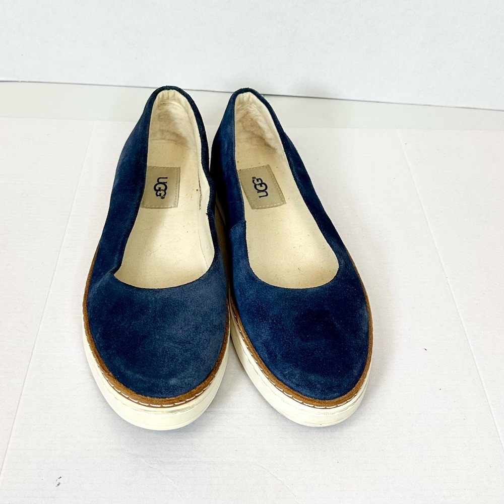 UGG AUSTRALIA KAMMI Navy Suede Flats Size 7 slip on